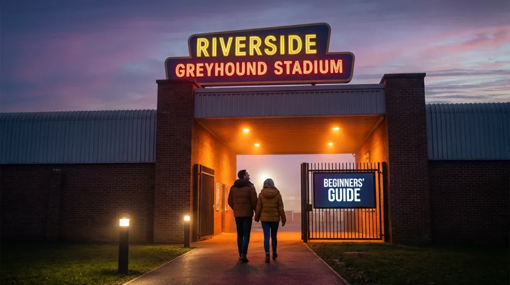 Beginner watching their first greyhound race at a UK track