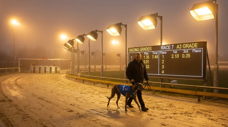 Greyhound racing grading ladder from A1 to A10 illustrated on a track background